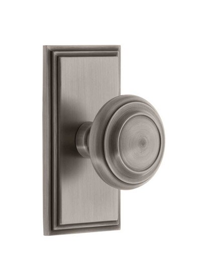Grandeur Carre Rosette Door Set with Circulaire Knobs in Antique Pewter.
